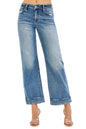 RISEN Full Size Mid Rise Crop Straight Jeans with Taylor Cuffed Plus Size Garden Naked Curves
