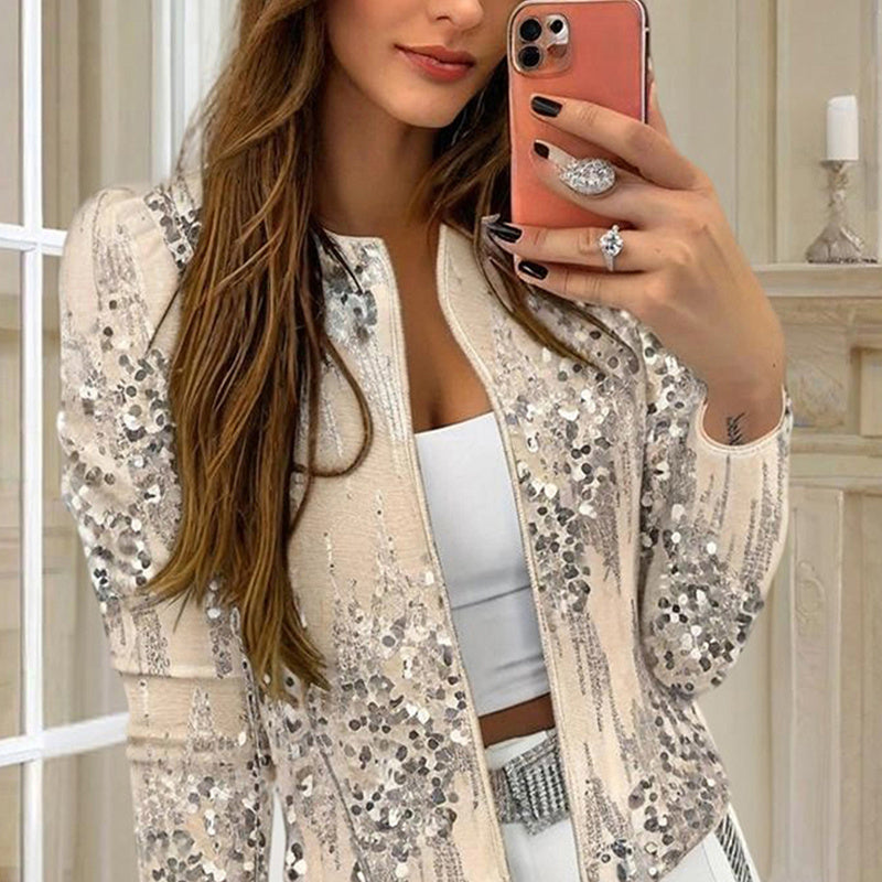 Women’s Sequined Zip-Up Jacket FitiqueFit