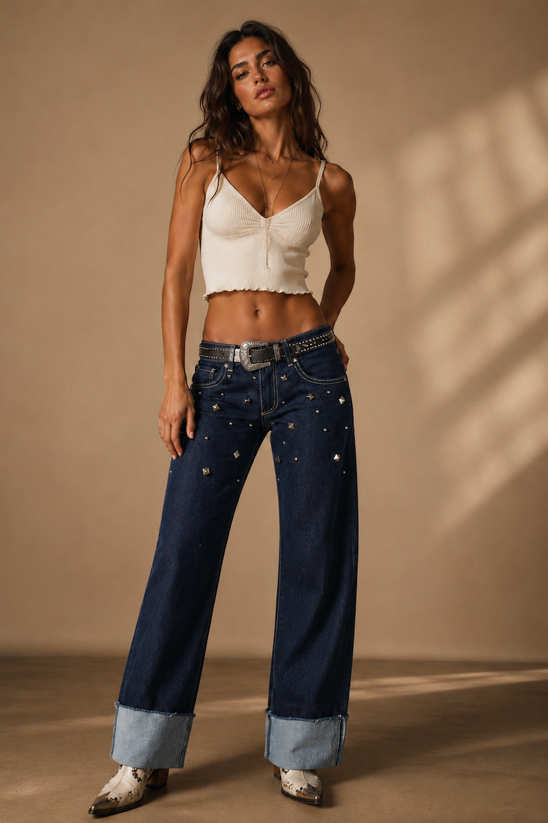 Silver Static Low Rise Jean-Indigo GJG DENIM