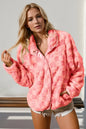 Double Take Checkered Long Sleeve Fuzzy Jacket – Soft and Cozy Comfort See size chart under “more details” The Fashion Celestial