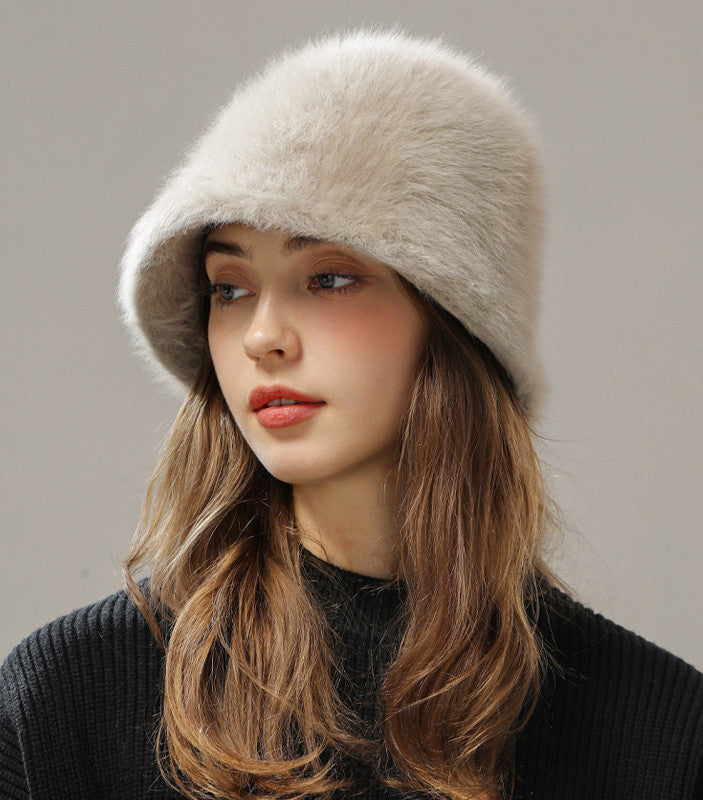 Women’s Real Rabbit Plush Hat – Big Head Circumference Warm Winter Hat FitiqueFit