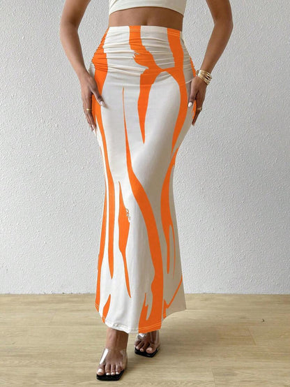 Popular Women's Dress With Zebra Pattern Tight Fitting High Waisted Fish Tail Fashion Skirt Grayceful LLC