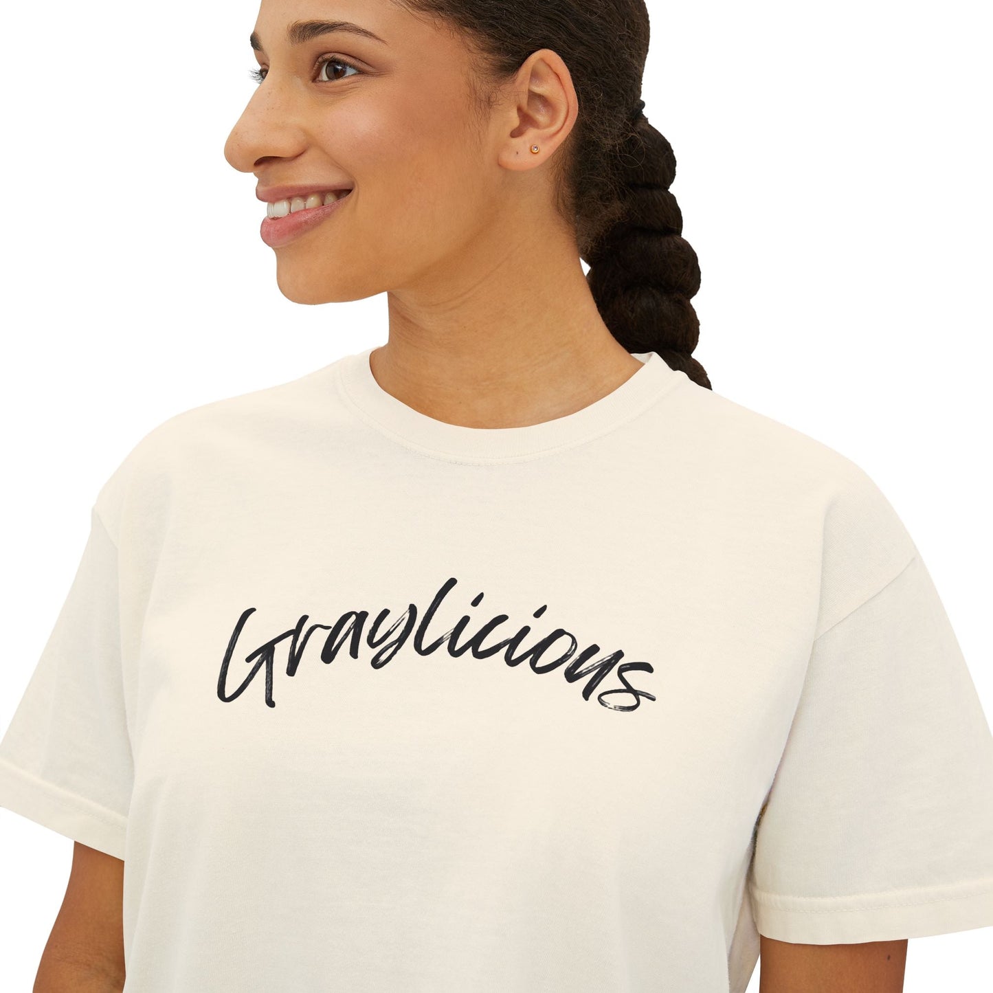 Women's Boxy Tee " Graylicious" Grayceful LLC