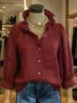 Women’s Lace Embroidered Cotton Linen Blouse FitiqueFit