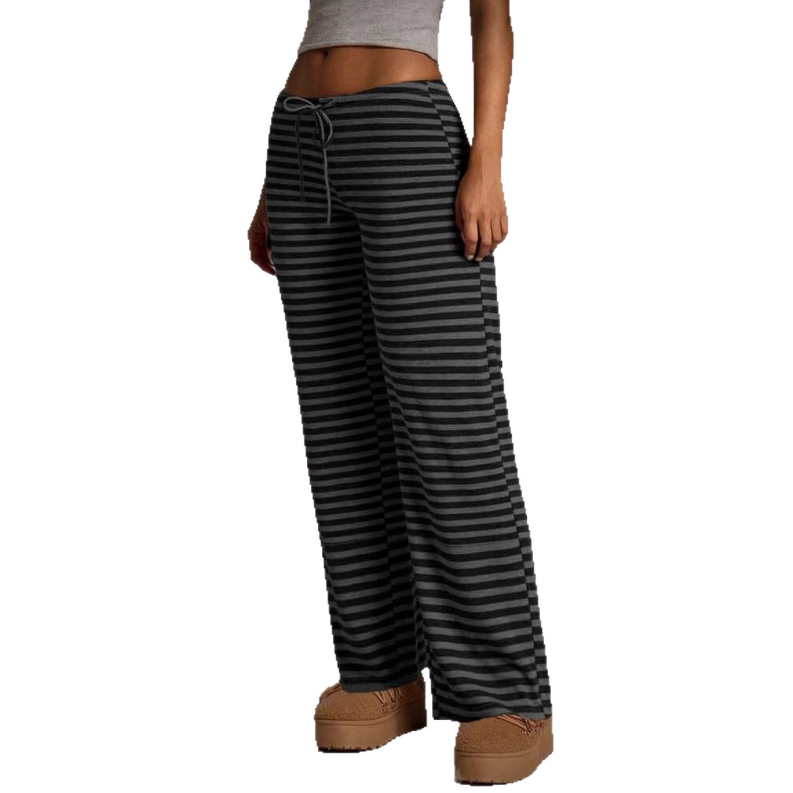 Women’s Striped Wide Leg Flared Casual Pants FitiqueFit