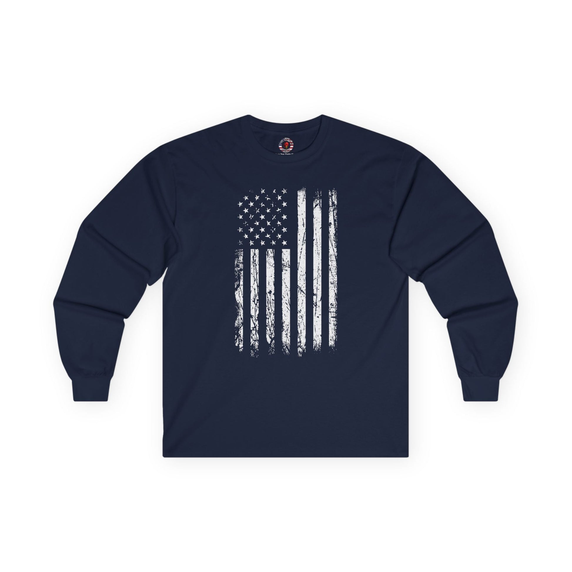 American Grunge Flag Long Sleeve Tee The Devil's Pickle