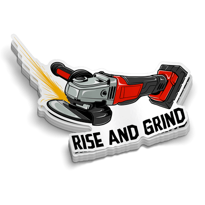 Rise and Grind - Hard Hat Decal Armed American Supply
