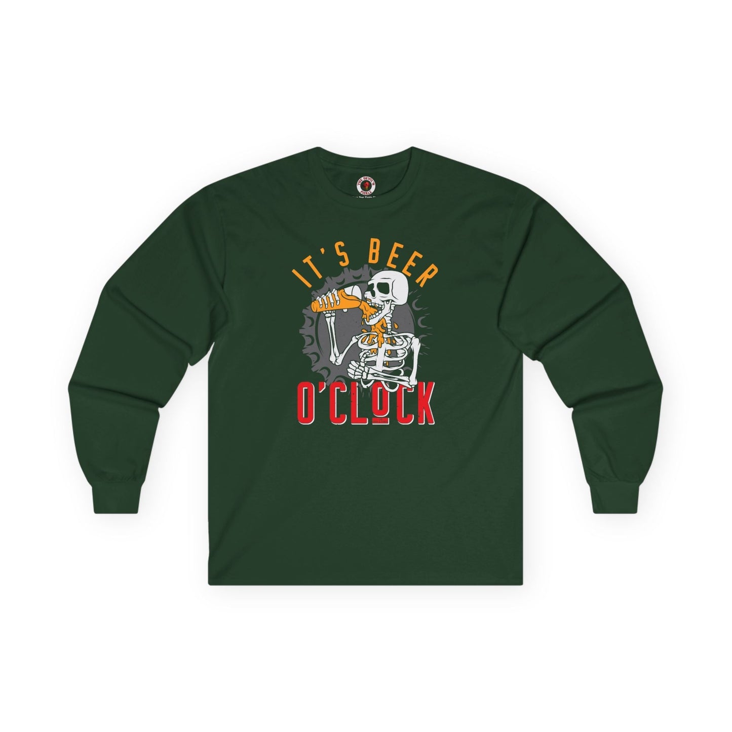 It's Beer O'Clock Skeleton Long Sleeve Tee The Devil's Pickle