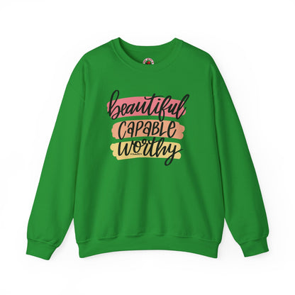 Beautiful Capable Worthy Crewneck Sweatshirt The Devil's Pickle