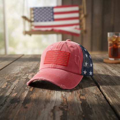 Women's Ripped Embroidered Baseball Cap – Breathable Dome Top Polyester Hat FitiqueFit