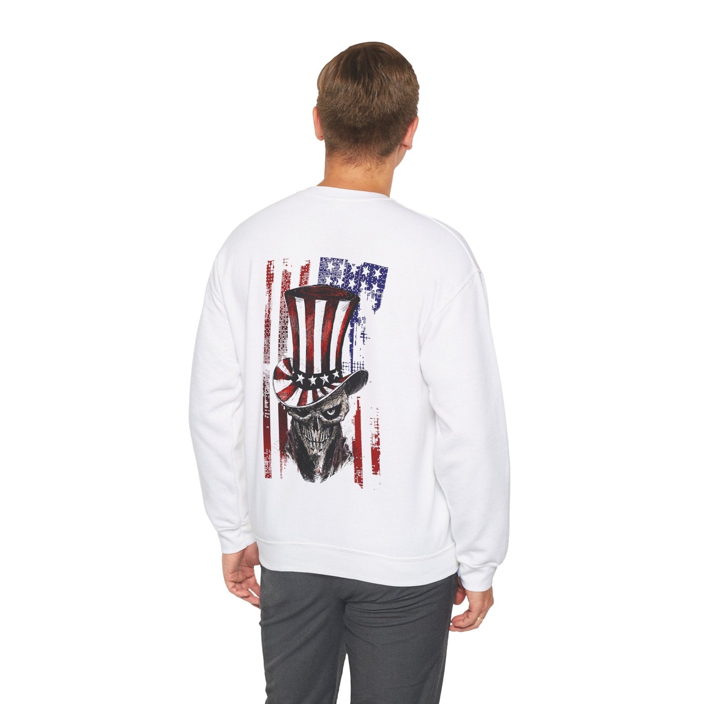 Patriotic Skull Crewneck Sweatshirt The Devil's Pickle