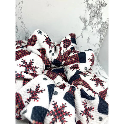 Red Stocking Christmas Bullet Scrunchie Enchanted Scrunch