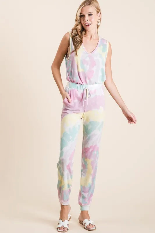 BiBi Tie Dye French Terry Casual Pants New Era Fashion LLc