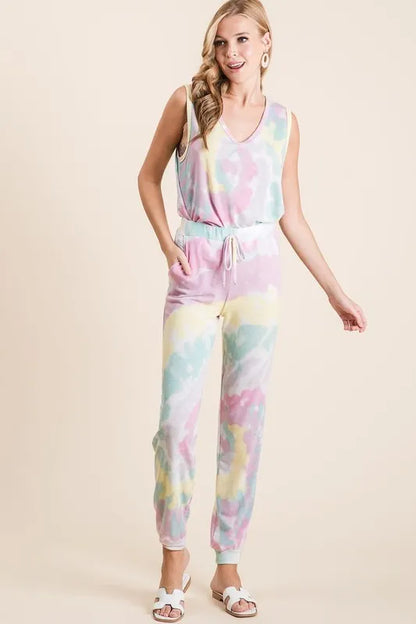 BiBi Tie Dye French Terry Casual Pants New Era Fashion LLc