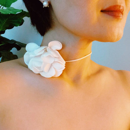 Chiffon Petals Rosette Tie necklace Shop Style & More | Fresh Looks, Everyday Deals & Free Shipping