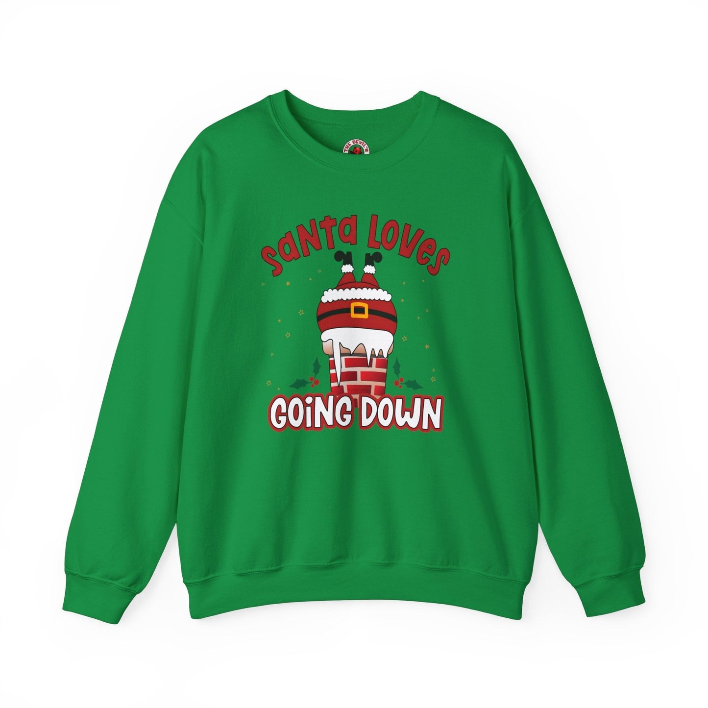 Santa Loves Going Down Crewneck Sweatshirt The Devil's Pickle