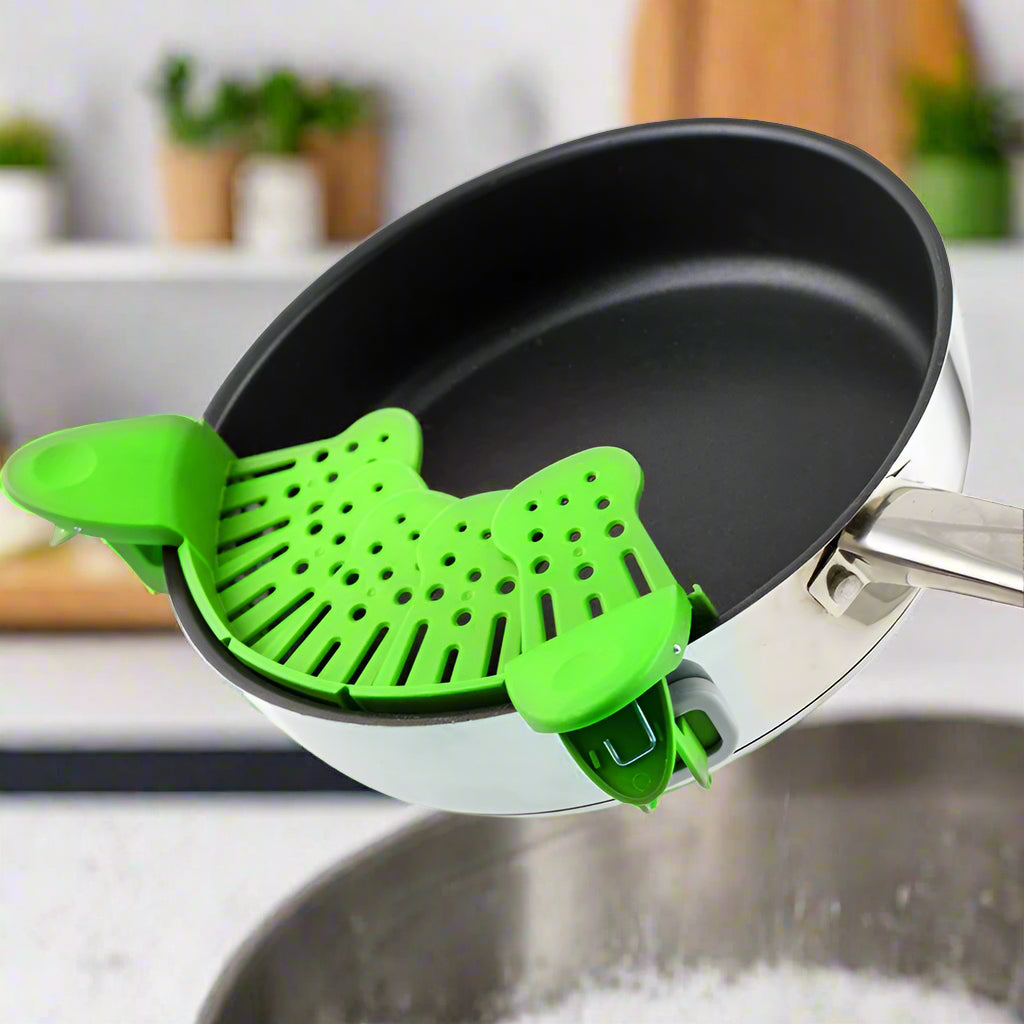 🍝 Universal Silicone Clip-On Pot Strainer SmartPursue™