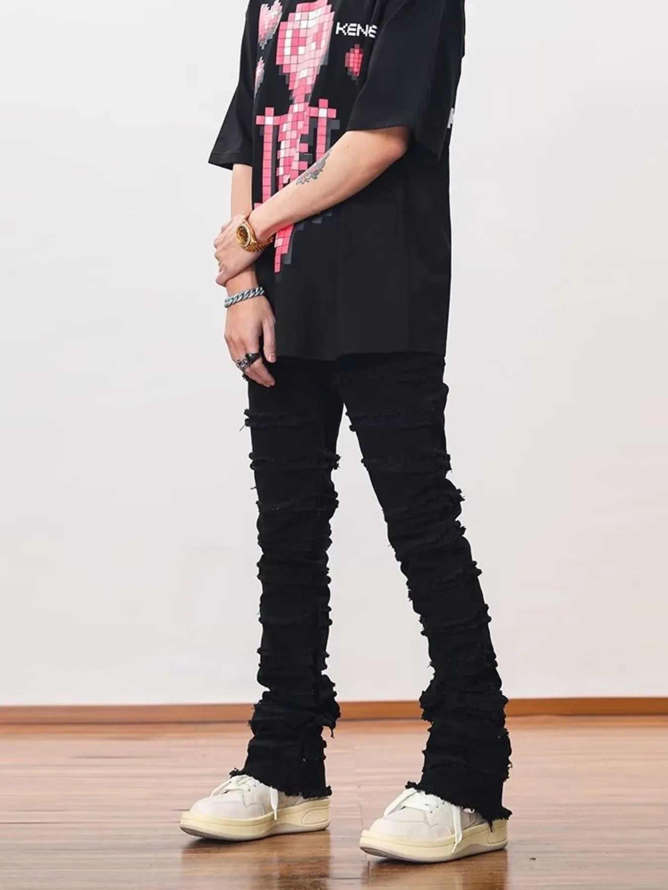 Men's Plus Size Slim Fit Frayed Hem Jeans New Era Fashion LLc