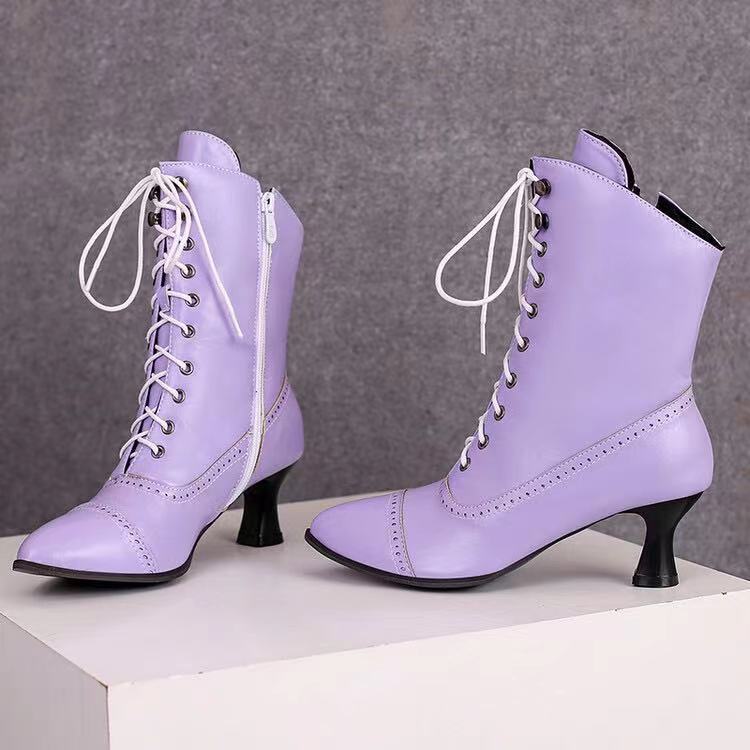 Women’s High Heel Martin Boots – British Style Motorcycle Fashion FitiqueFit