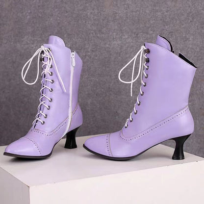 Women’s High Heel Martin Boots – British Style Motorcycle Fashion FitiqueFit