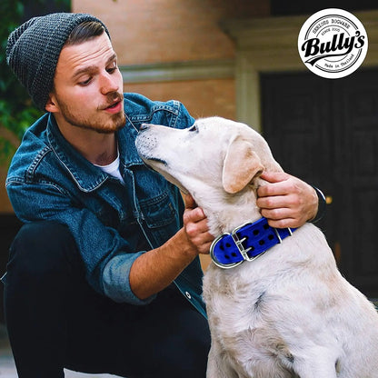 Ultimate Heavy Duty Pit Bull Dog Collar - Premium Nylon with Stainless Steel Hardware, Black & Red Trim (Medium, 2" Wide)