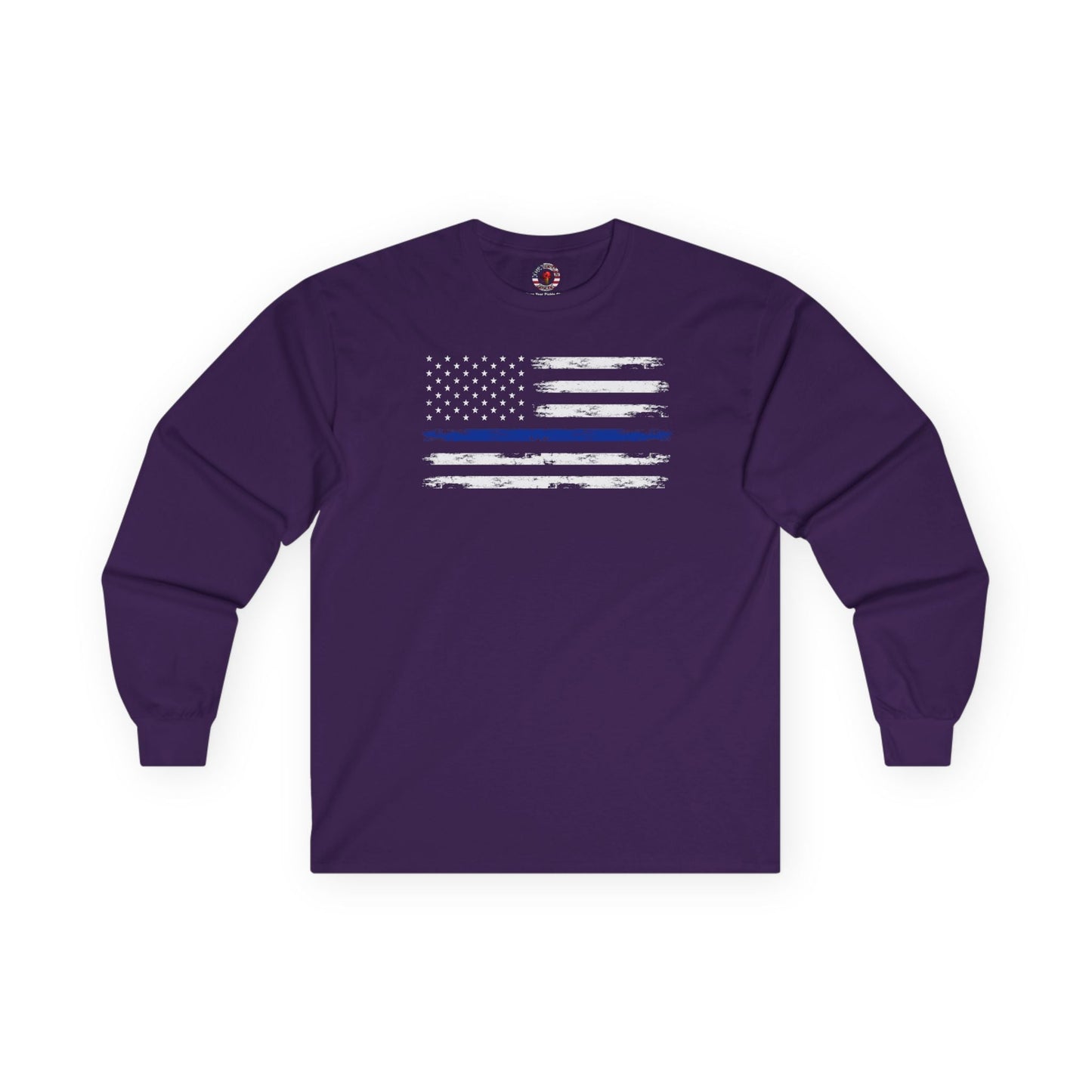 Thin Blue Line American Flag Long Sleeve Tee The Devil's Pickle
