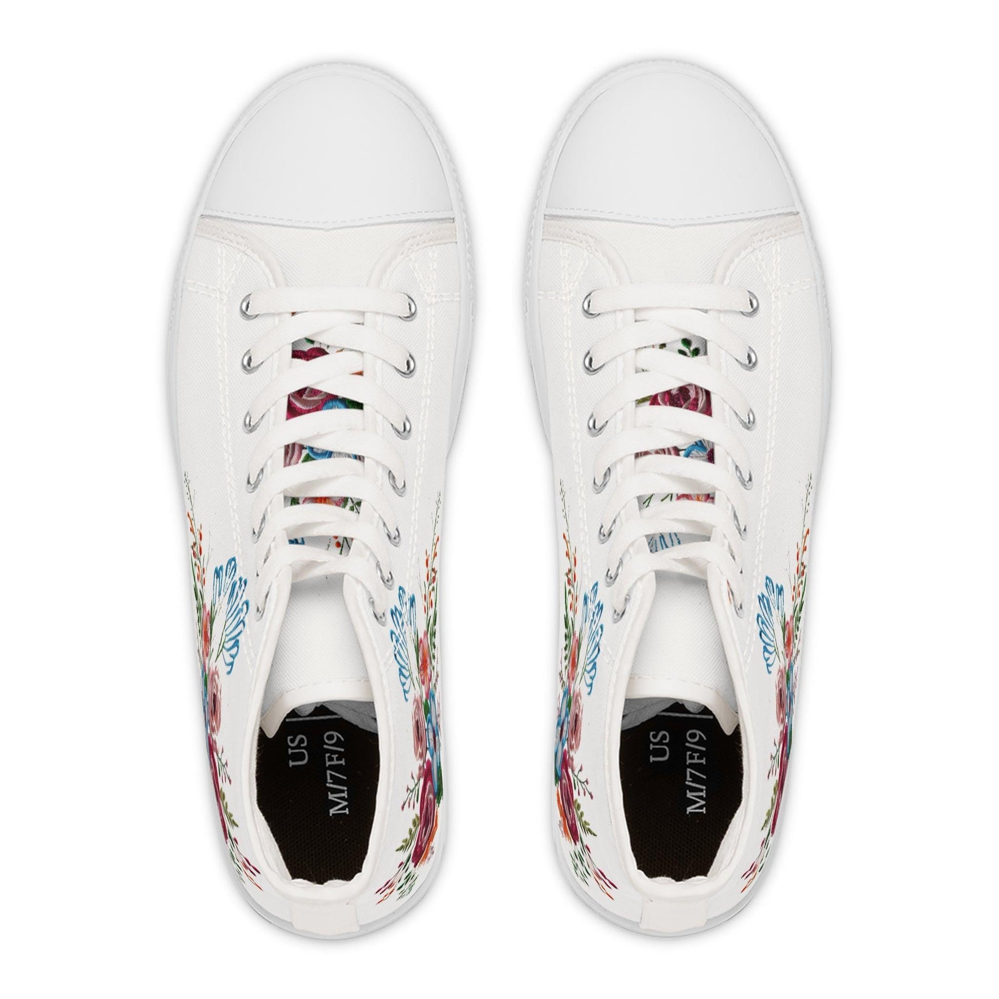 Womens White High Top Sneakers with Vibrant Wildflower Design Country in My Heart