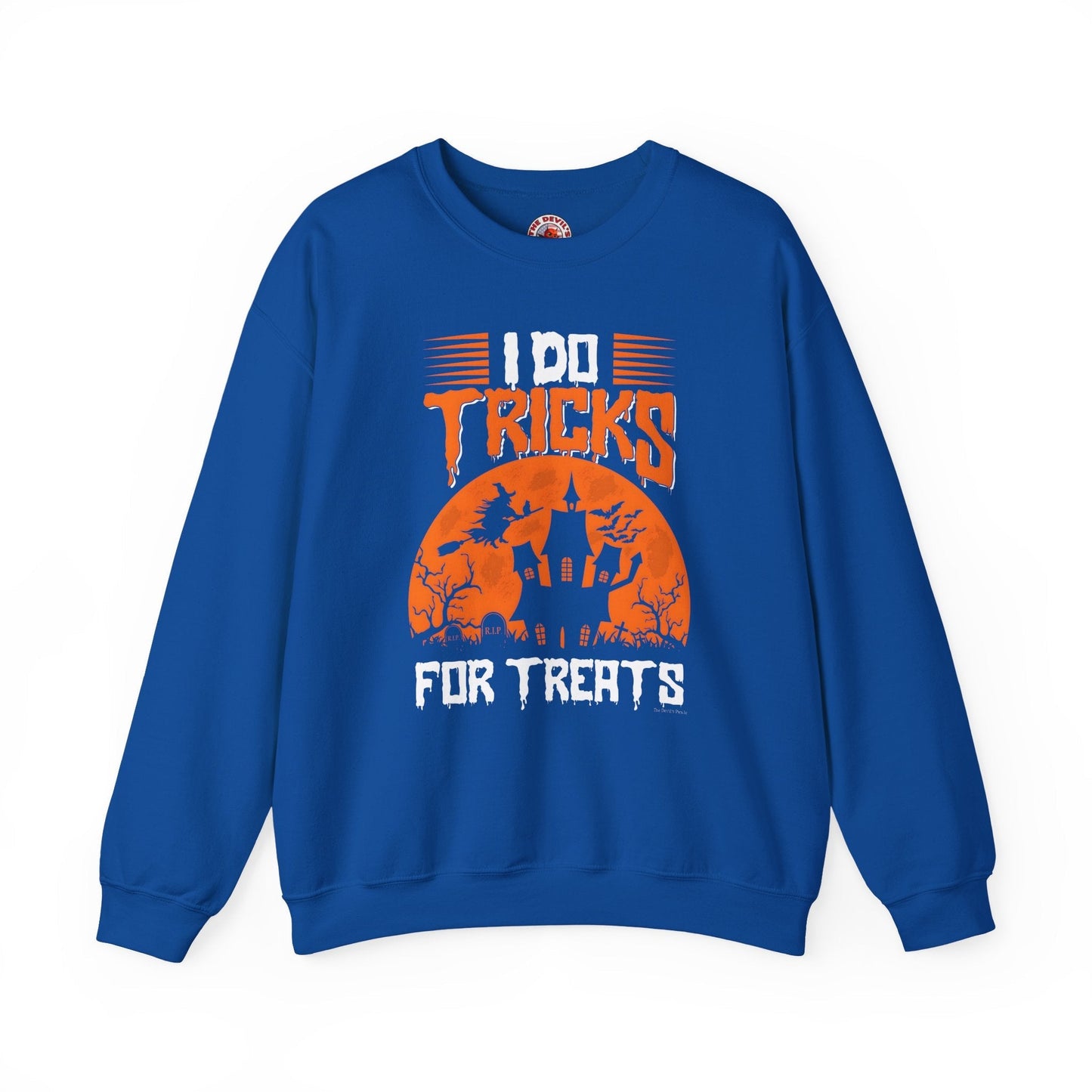 I Do Tricks For Treats Crewneck Sweatshirt The Devil's Pickle