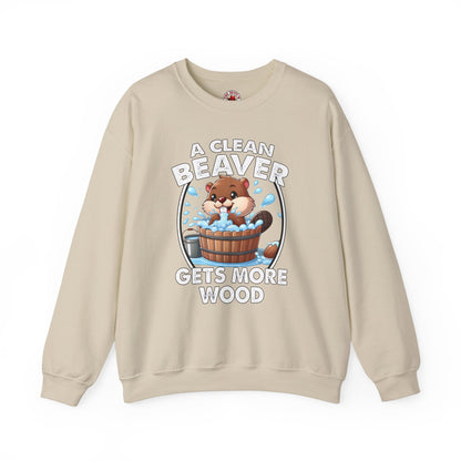 A Clean Beaver Gets More Wood Crewneck Sweatshirt The Devil's Pickle