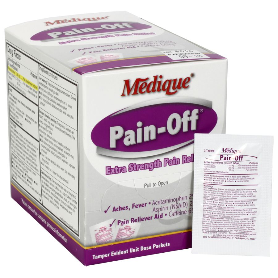 Pain-Off Extra-Strength Pain Relief, 100/Box quakekits.com
