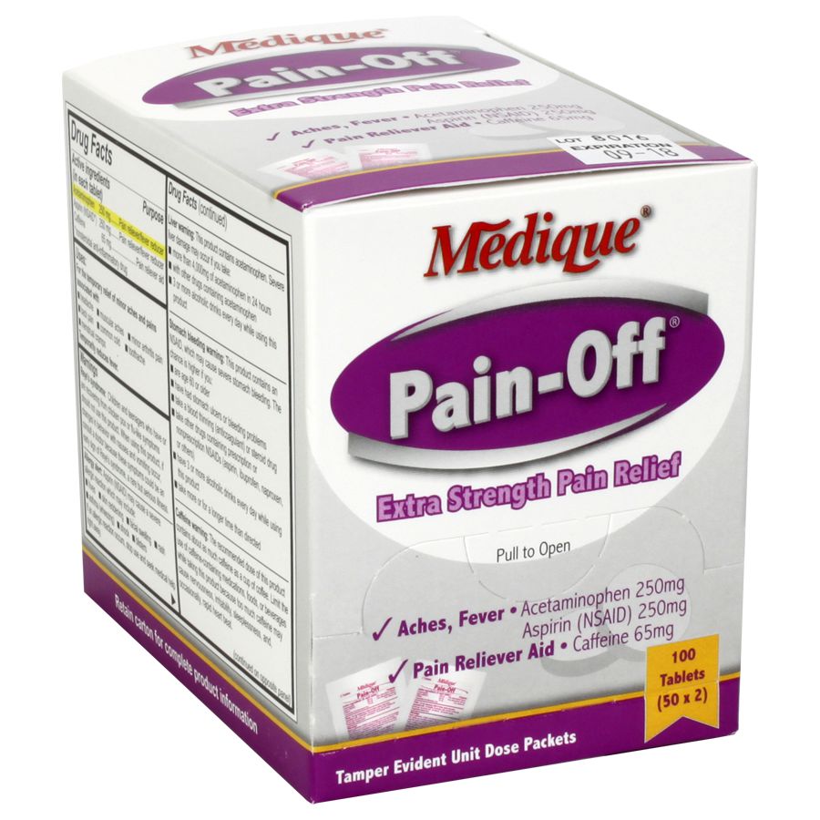 Pain-Off Extra-Strength Pain Relief, 100/Box quakekits.com
