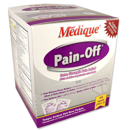 Pain-Off Extra-Strength Pain Relief, 500/Box quakekits.com