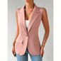 Women's Sleeveless Open-Front Vest Blazer – Work & Office Jacket FitiqueFit