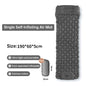 Outdoor double inflatable sleeping pad – with built-in pillow & pump, for camping, backpacking, hiking.