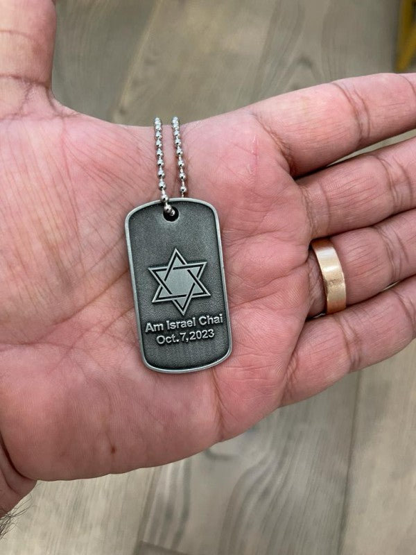 Star of David Military Necklace - Am Israel Chai / Shop Style & More | Fresh Looks, Everyday Deals & Free Shipping