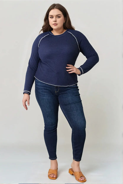 Basic Bae Long Raglan Sleeve Round Neck Top New Era Fashion LLc