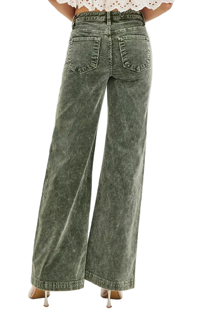 RISEN Full Size High Rise Wide Leg Corduroy Jeans Plus Size Garden Naked Curves