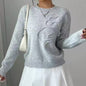 Women's Elegant Floral Sweater - Crew Neck Long Sleeve Casual Pullover FitiqueFit