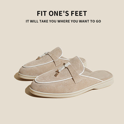 Tassel Button Cowhide Loafers – British Style Wedge Slip-On FitiqueFit