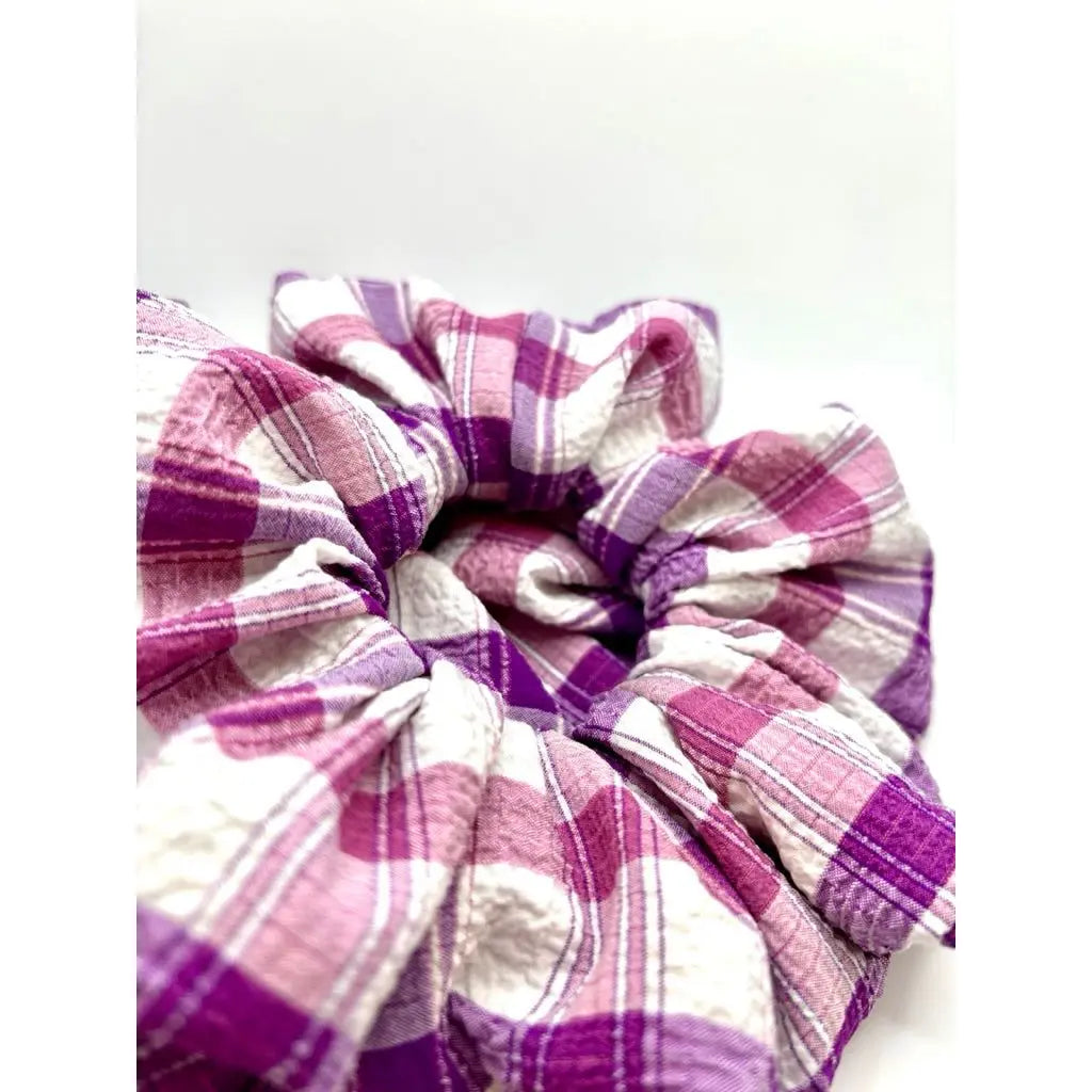 Purple Plaid Spring Scrunchie Enchanted Scrunch