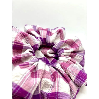 Purple Plaid Spring Scrunchie Enchanted Scrunch