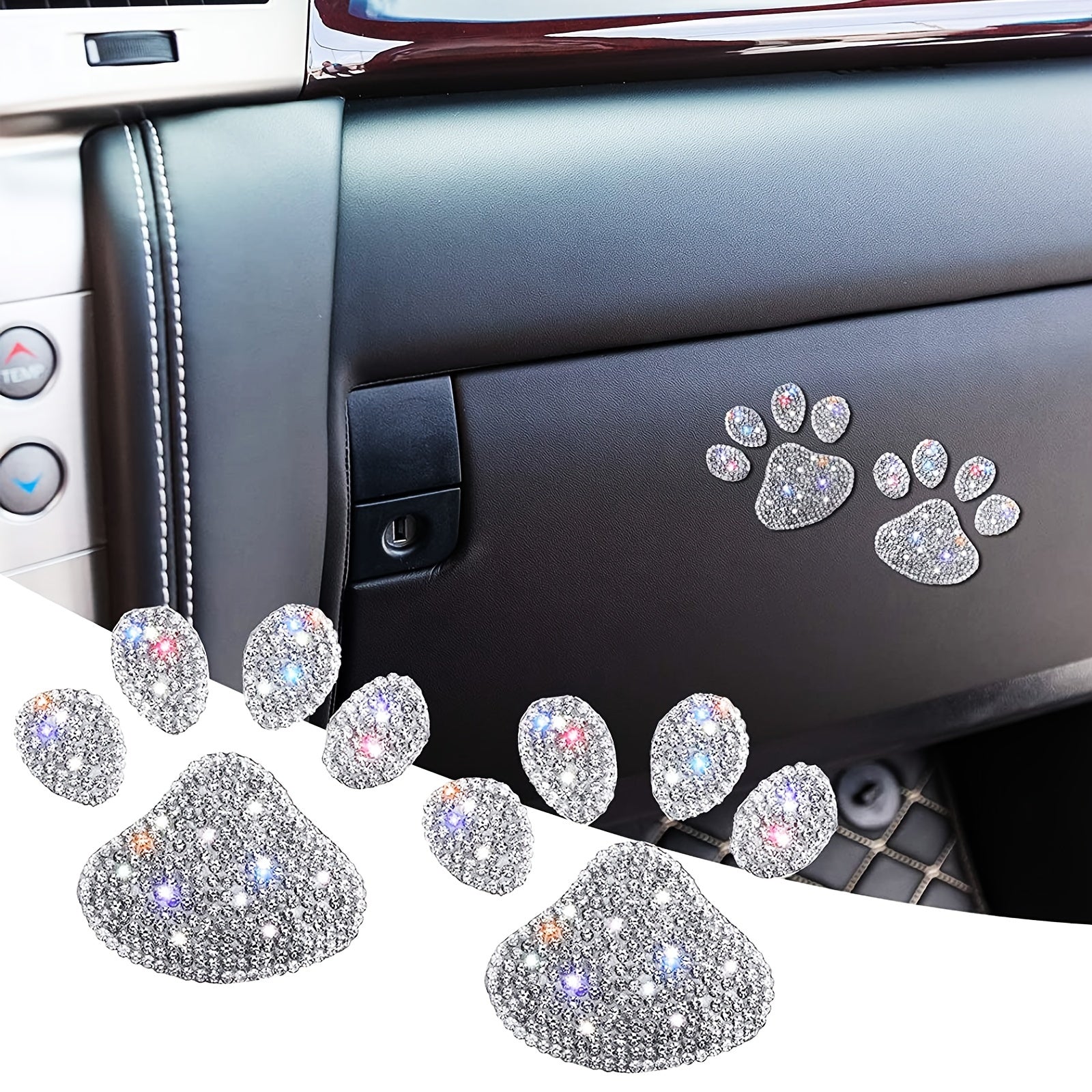 Dog Paw Print Rhinestone Sticker NovaCart