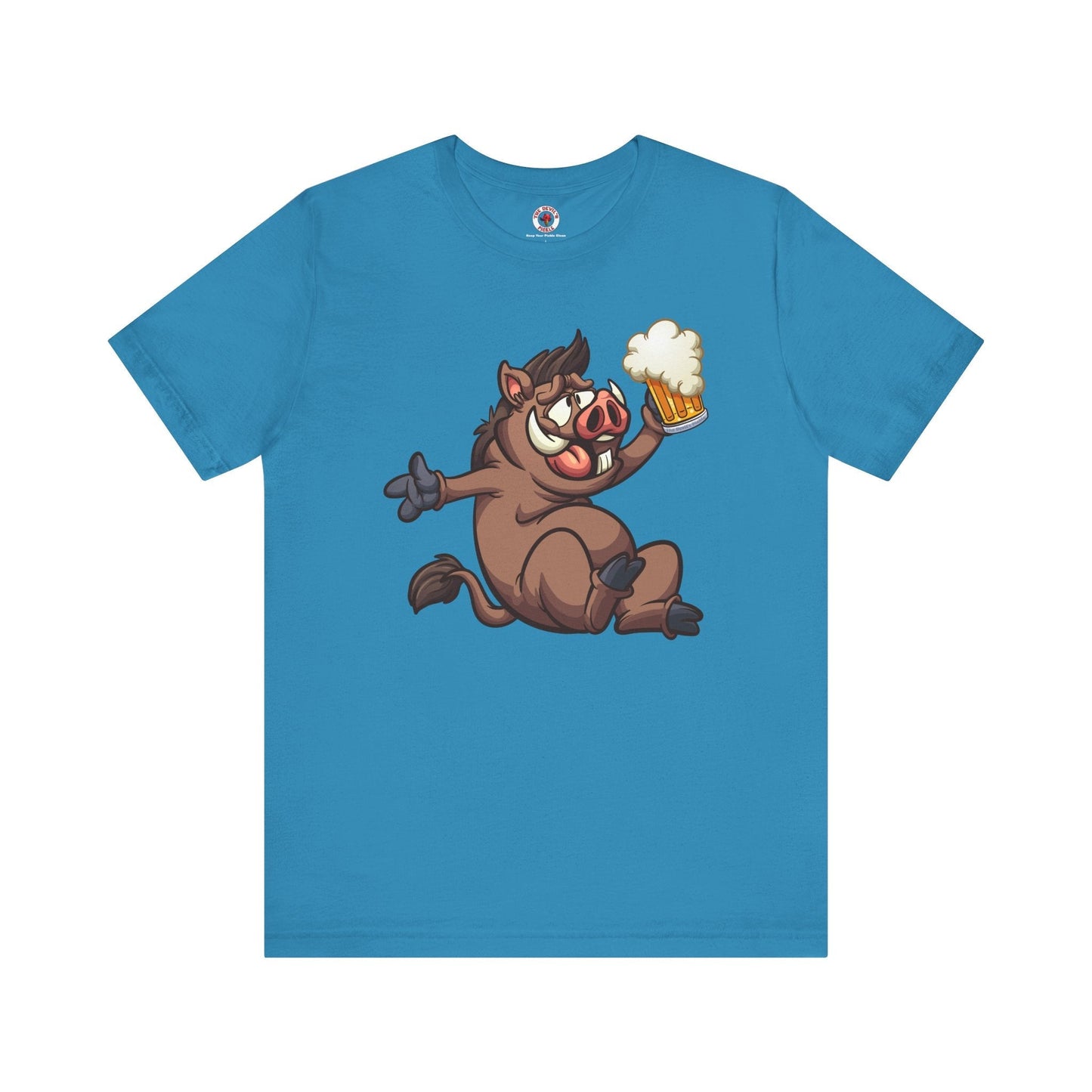 Beer Drinking Boar T-Shirt The Devil's Pickle