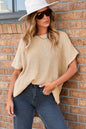 Apricot Short Sleeve Side Slit Oversized Sweater Shop Style & More | Fresh Looks, Everyday Deals & Free Shipping