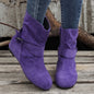 1.18inch Inner Height Increase Women's Short Boots with Flat Sole, Buckle Closure, Comfortable, Warm, and Lightweight, Women Shoes NovaCart