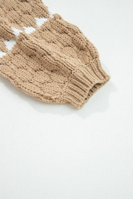 Colorblock Textured Knit Puff Sleeve Sweater Shop Style & More | Fresh Looks, Everyday Deals & Free Shipping