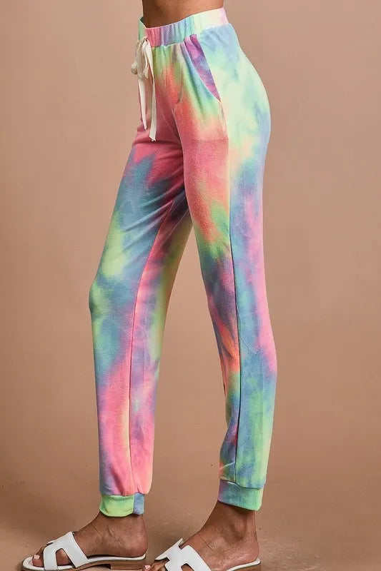 BiBi Tie Dye French Terry Casual Pants New Era Fashion LLc