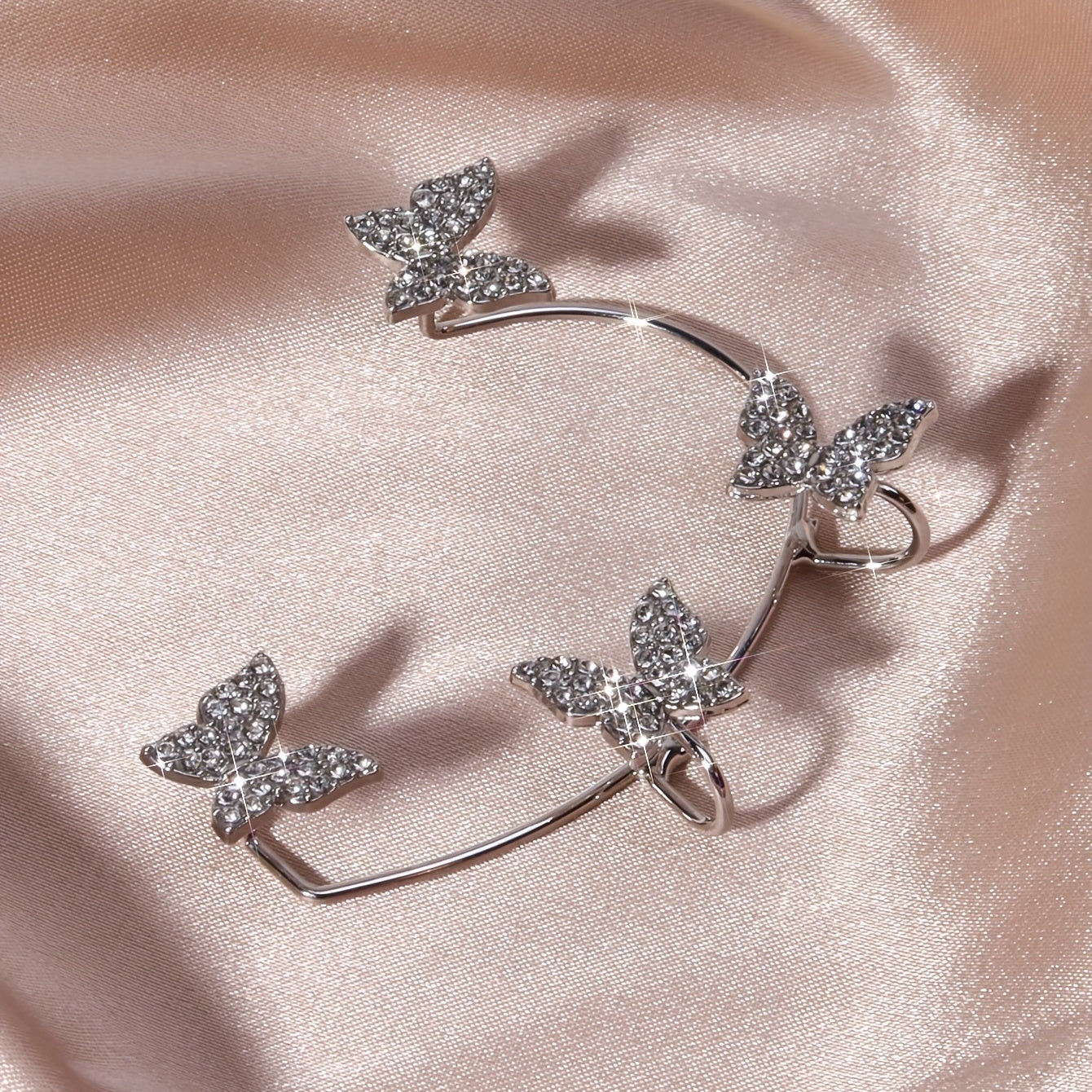 French-style Golden Sparkling Butterfly Luxury Butterfly Earrings NovaCart