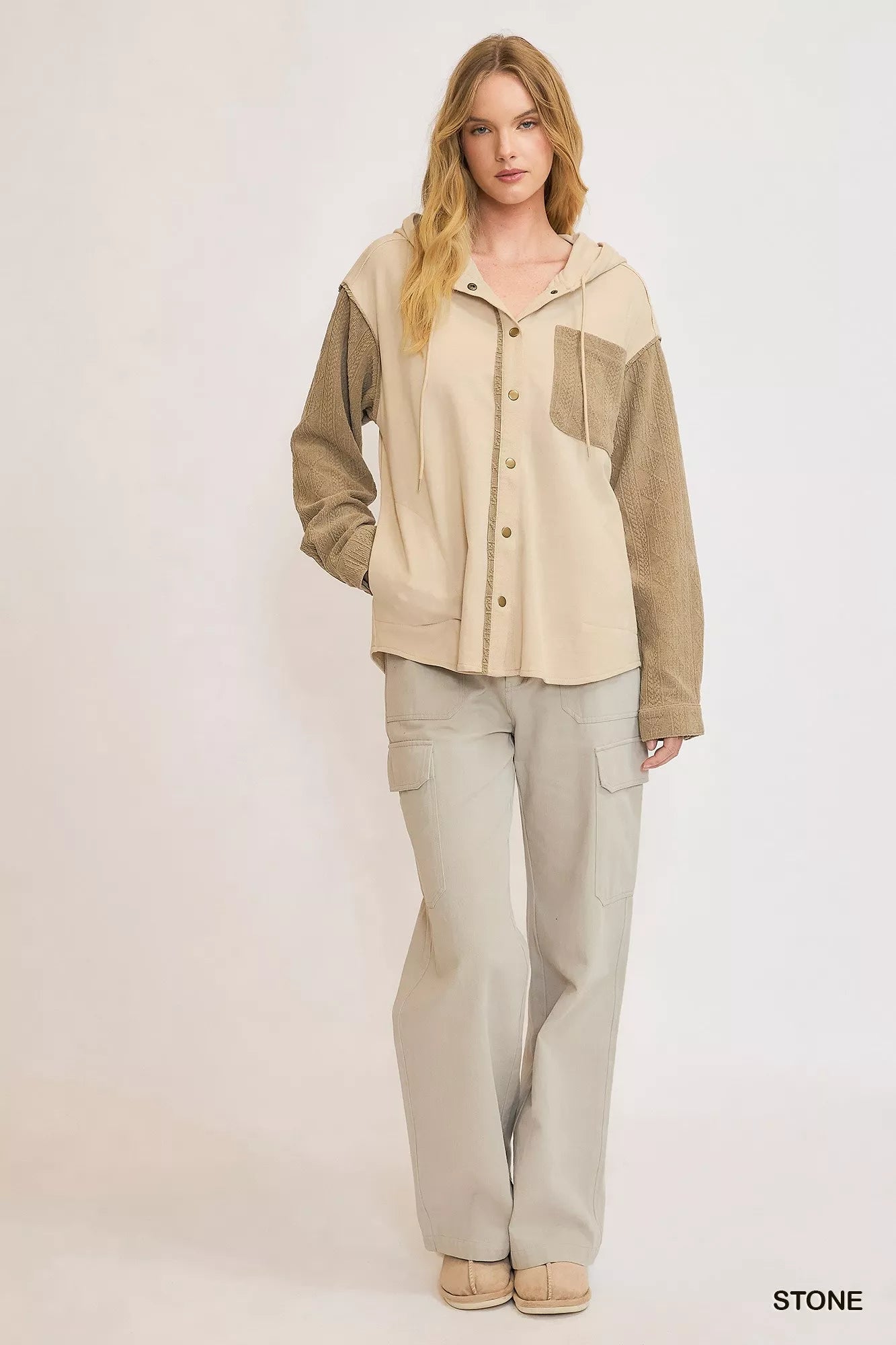 Umgee Washed French Terry Shacket FitiqueFit