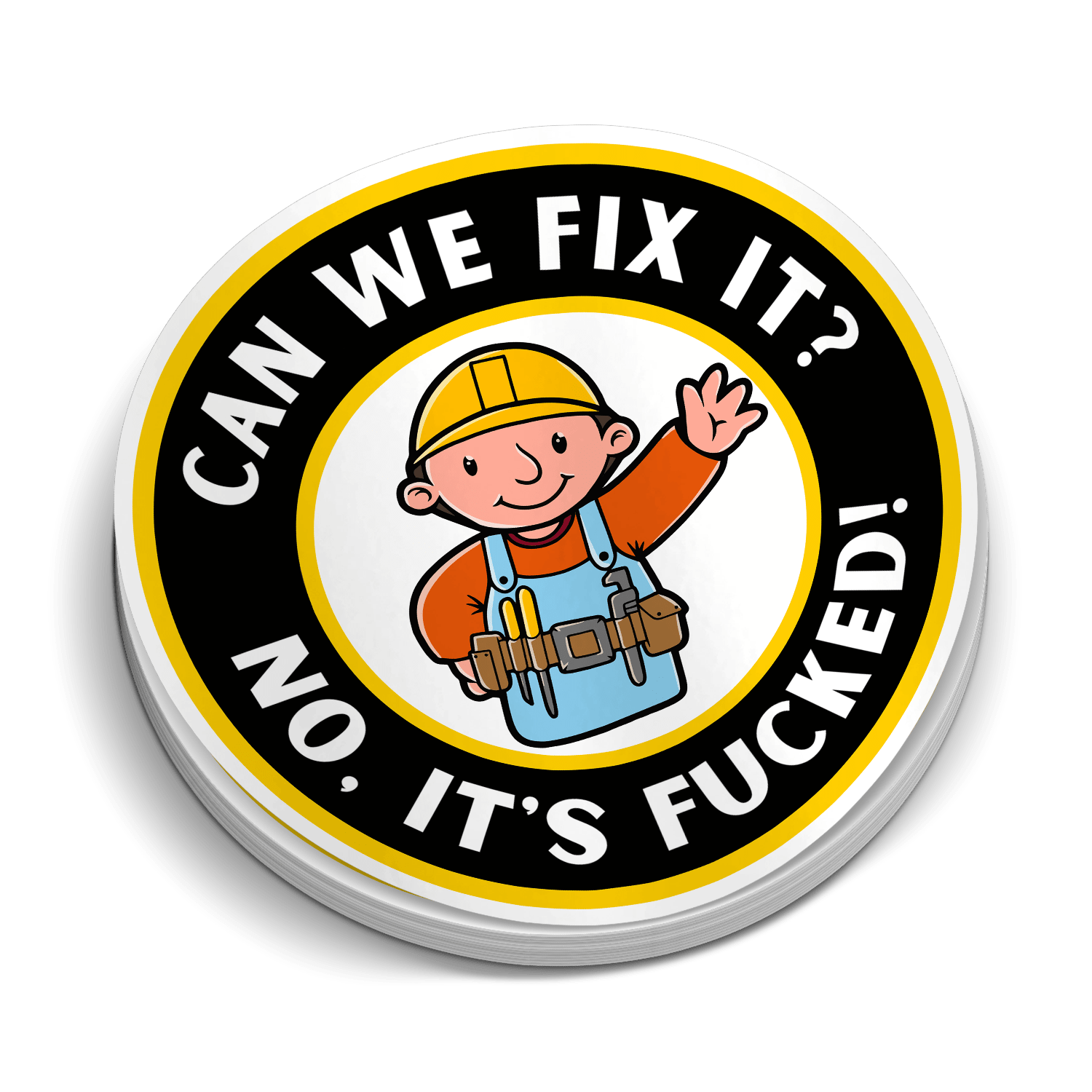 Can We Fix It  -  Hard Hat Decal Armed American Supply